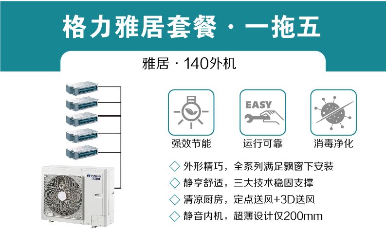 雅居140外机一拖五